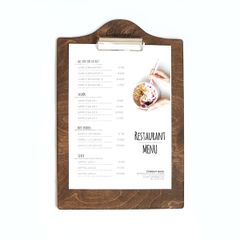 Wooden menu cover