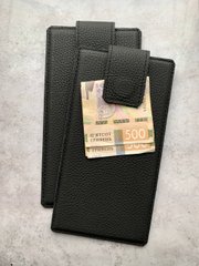 Checkbook with magnet (genuine leather), Черный