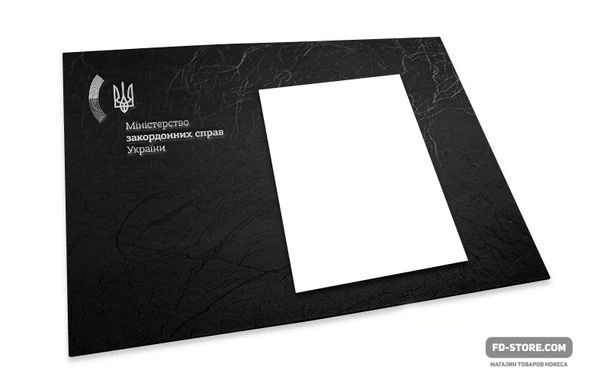 Table pad made of leatherette with any logo, Черный