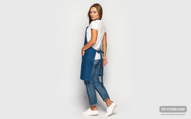 Apron with bib and pockets "Jeans"
